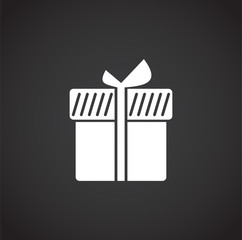Gift related icon on background for graphic and web design. Creative illustration concept symbol for web or mobile app