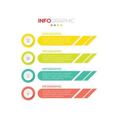 Business data visualization. Infographic element with icons and options or steps. Can be used for process, presentation, diagram, workflow layout, info graph, web design. Vector business template.