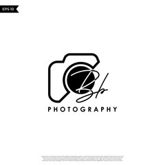 Initial Letter BB with camera. Logo photography simple luxury vector.