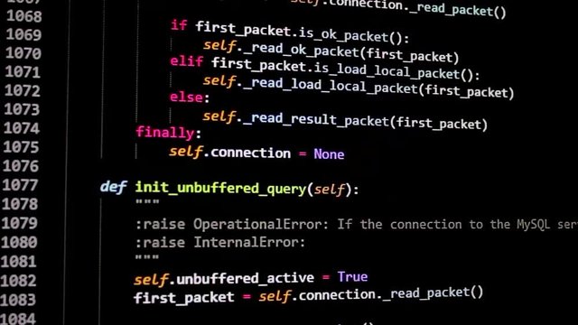 developer software source code screen. programming code. writing script. programmer editing code background