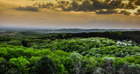 Panoramic view from Fruska Gora mountain in Vojvodina, Serbia