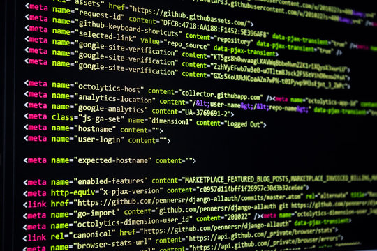 developer software source code screen. programming code. writing script. programmer editing code background