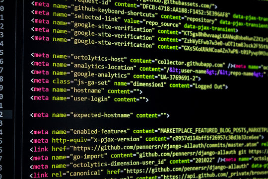 developer software source code screen. programming code. writing script. programmer editing code background
