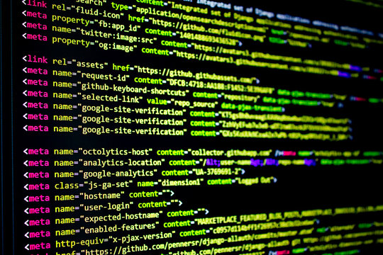 developer software source code screen. programming code. writing script. programmer editing code background
