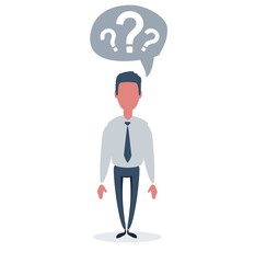 Frustrated businessman or clerk. Male character in trendy simple style, flat vector illustration