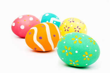 Perfect colorful handmade painted easter eggs isolated