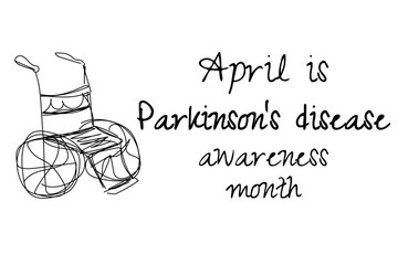 Fototapeta na wymiar April is Parkinson's disease awareness month. Template for background, banner, card, poster with text inscription. Vector EPS10 illustration.