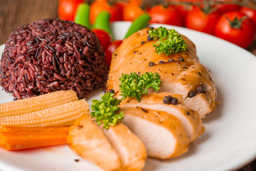 Healthy lean chicken steak, clean food