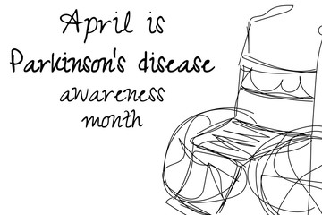April is Parkinson's disease awareness month. Template for background, banner, card, poster with text inscription. Vector EPS10 illustration.