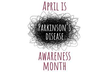 April is Parkinson's disease awareness month. Template for background, banner, card, poster with text inscription. Vector EPS10 illustration.