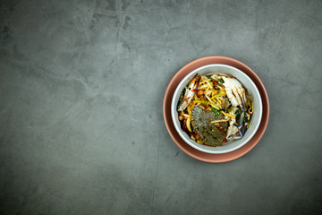 Obraz na płótnie Canvas Spicy salad with crab. Healthy menu