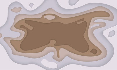 3D Abstract  Background  With  Paper Cut Shapes