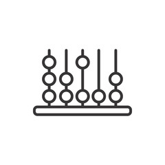 Abacus Icon Vector Illustration. School Mathematics Abacus Logo Template.