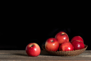 Fototapeta na wymiar High iron red apples, variety Gizil Ahmet, bred in Azerbaijan