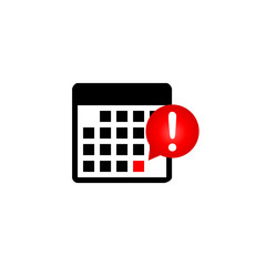 Calendar deadline or event reminder notification vector icon in flat design Important day sign.