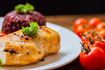 Healthy lean chicken steak, clean food