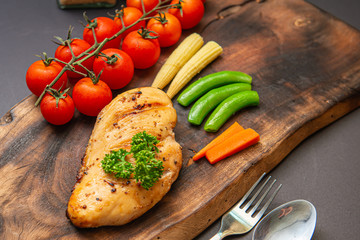 Healthy lean chicken steak, clean food