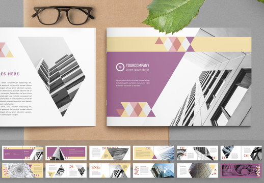 Modern Brochure Layout with Colorful Pattern Elements