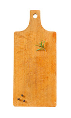 Wooden cutting board isolated on white