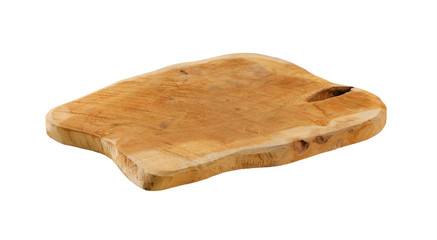 Wooden cutting board with natural edge