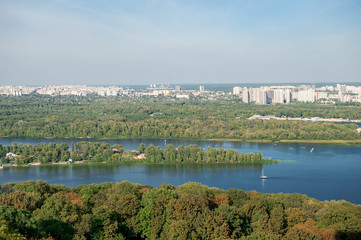 Fototapeta premium Kyiv city, summer panorama, city view, Ukraine