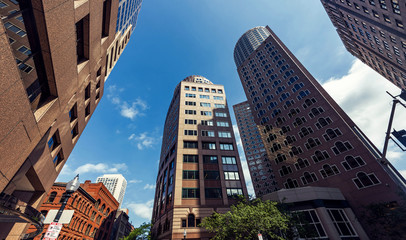 Tall buildings of Boston city downtown