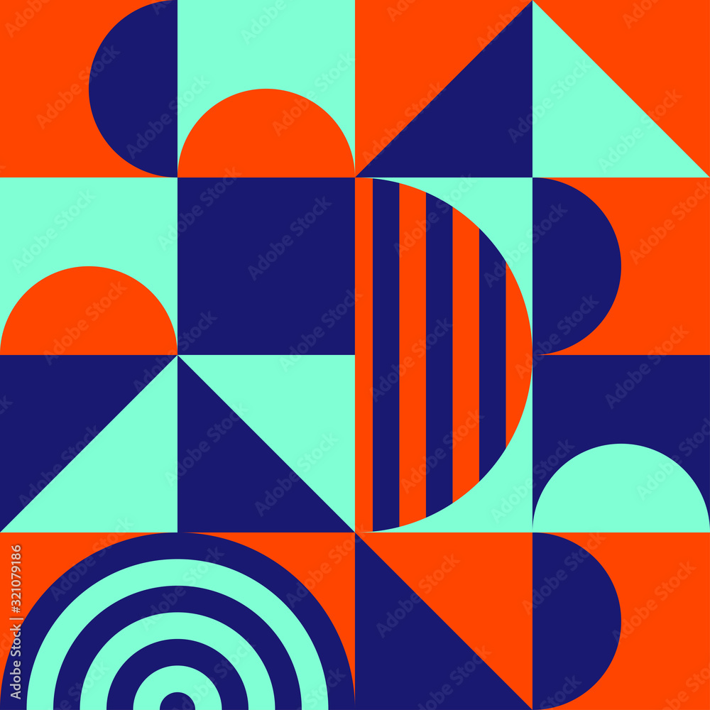 Aufkleber abstract colorful of geometric shapes pattern. texture trendy design for poster and cover template b
