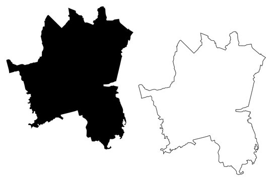 Fototapeta Katowice City (Republic of Poland, Silesian) map vector illustration, scribble sketch City of Katowice map