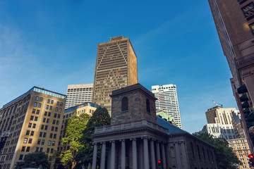 Tall buildings of Boston city downtown