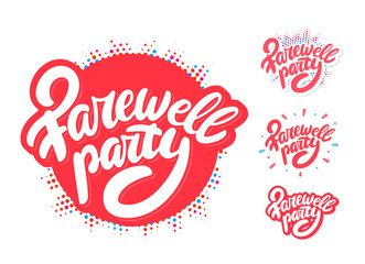 Farewell party. Vector lettering set.