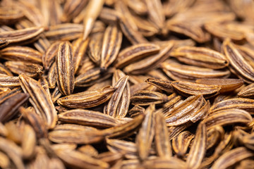 Background texture of caraway seeds.