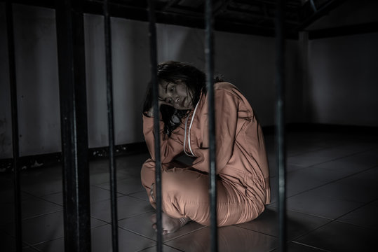 Hands of men desperate to catch the iron prison,prisoner concept,thailand people,Hope to be free.