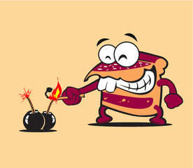 Cute cartoon character flat vector design illustration with robot, funny animal and fantasy adorable monster face and expression