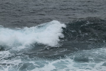 Coruna city waves in the Atlantic Ocean