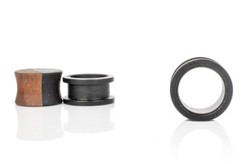 Group of three whole plug isolated on white background