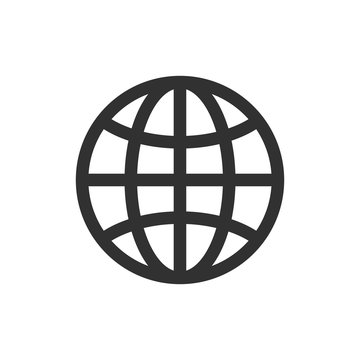 Globe icon. Globe symbol. Stock Vector illustration isolated on white background.