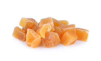 Dried fruits ginger  isolated on white background