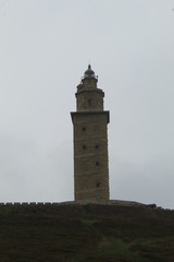 Fototapeta na wymiar Hercule tower in a coruna city, galicia, spain