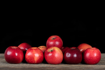 Fototapeta na wymiar Organic GMO free high iron red apples, variety Gizil Ahmet, bred in Azerbaijan