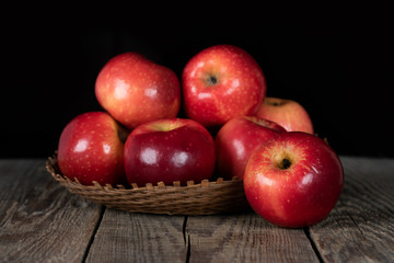 Fototapeta na wymiar High iron red apples, variety Gizil Ahmet, bred in Azerbaijan