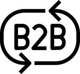 B2B icon, vector illustration