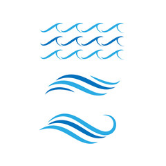 Water wave icon vector illustration design logo template