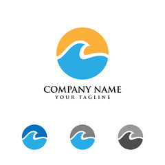 Water wave icon vector illustration design logo template