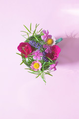 flowers on pink background