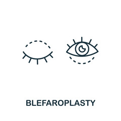 Blepharoplasty icon from plastic surgery collection. Simple line element Blepharoplasty symbol for templates, web design and infographics