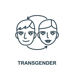 Transgender icon from plastic surgery collection. Simple line element Transgender symbol for templates, web design and infographics