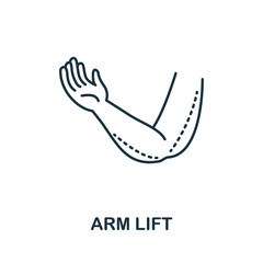 Arm Lift icon from plastic surgery collection. Simple line element Arm Lift symbol for templates, web design and infographics