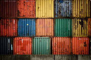 multicolored containers At the port of Rotterdam Netherlands