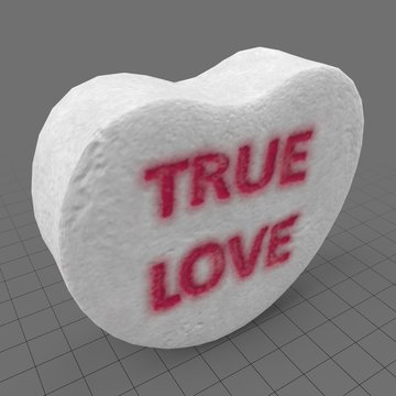 Heart candy with true love message
