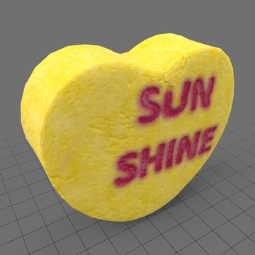 Heart candy with sunshine message
